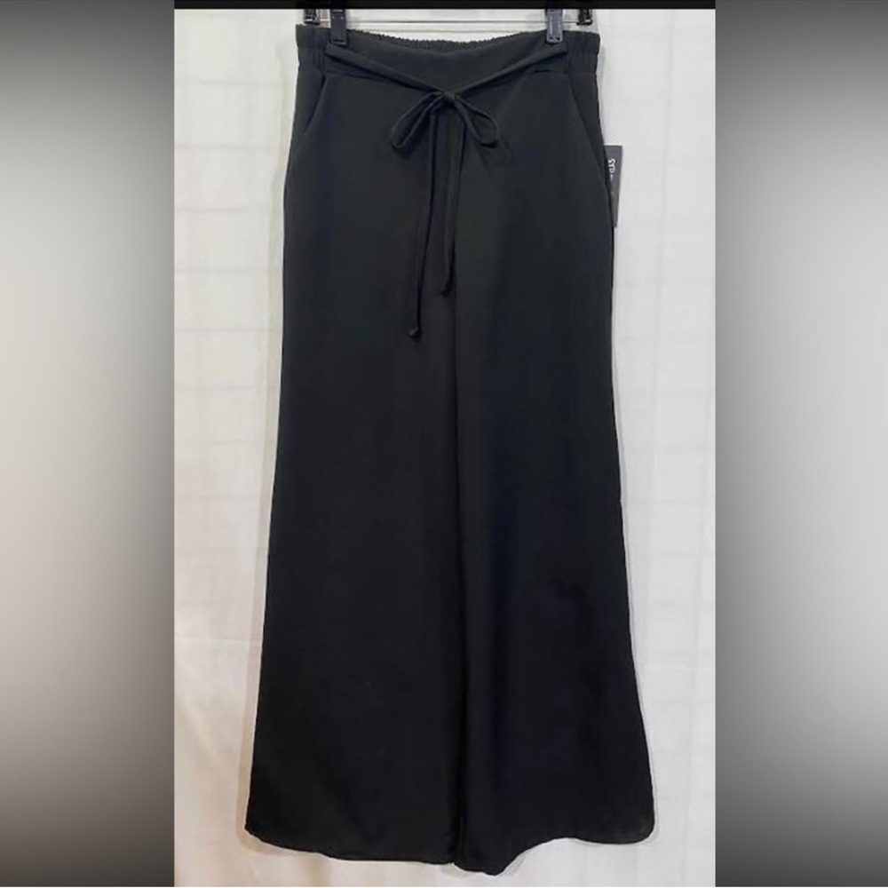 🍒BOGO50%🍒🆕🖤STYLIVE: BLACK Wide Leg Pants Tie Front LARGE